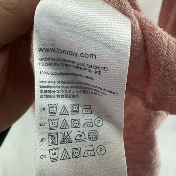 Tommy Hilfiger Cotton Sweater Medium Pink Lightweight Pastel Soft Girl Cozycore - Picture 7 of 7